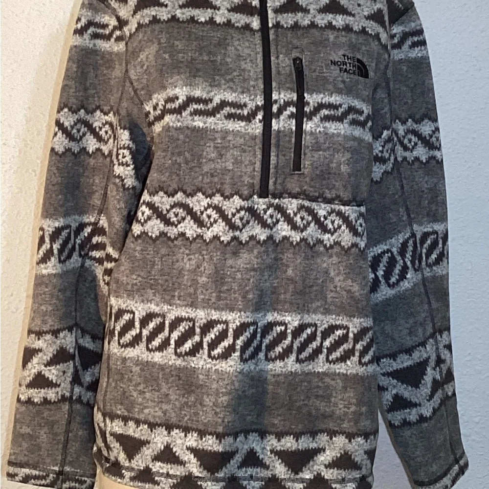 The North Face Aztec Men's Sweater 1/4 Zip Gray Fleece Southwest Jacket Medium